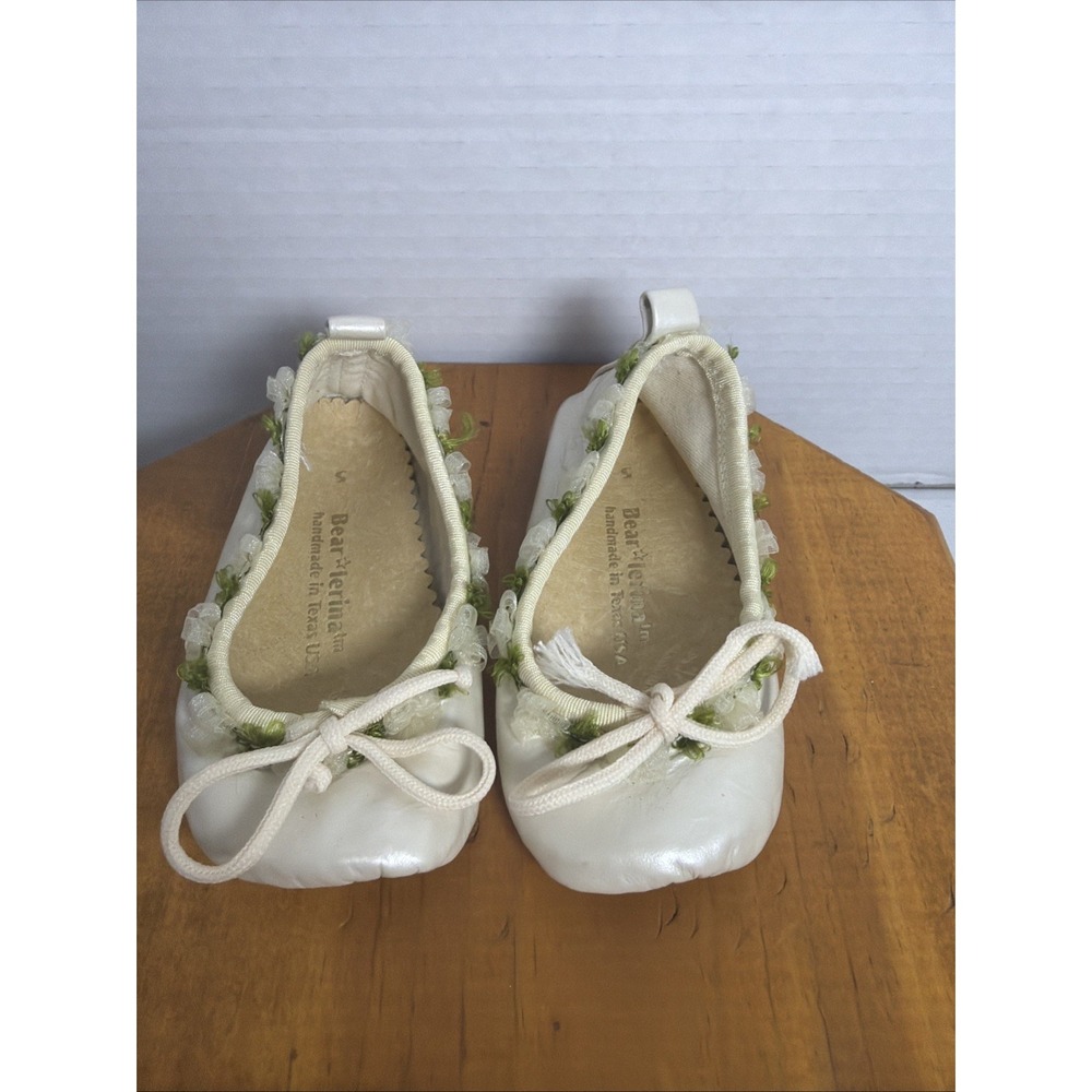 Bear Lerinia Baby Ballet Shoes Newborn Leather Handmade USA Christening‎